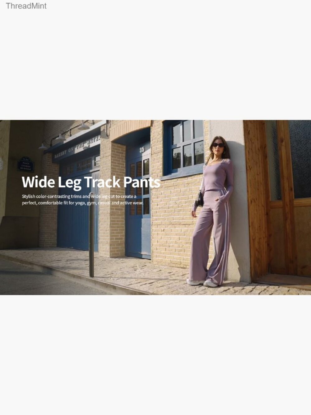 High Rise Wide Leg Yoga Sweatpants with Pockets for Women - Picture 7 of 7